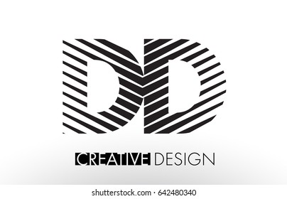 DD D D Lines Letter Design with Creative Elegant Zebra Vector Illustration.