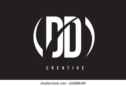 DD D D White Letter Logo Design with White Background Vector Illustration Template.