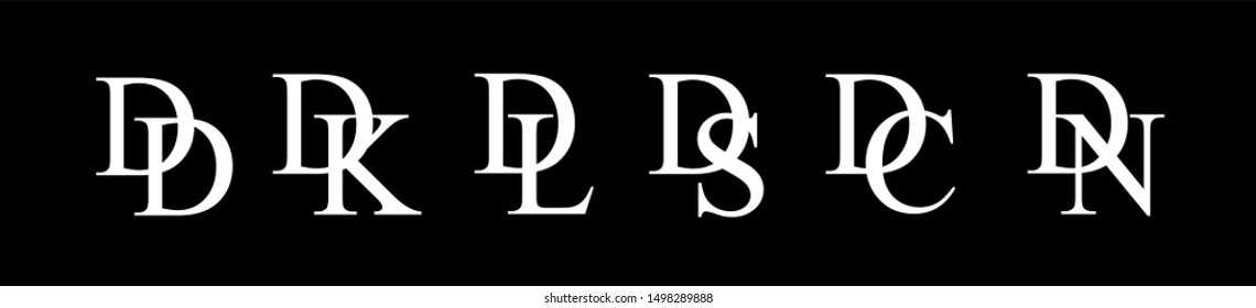 DD, DK, DL, DS, DC, DN letters initial luxury monogram logo designs pack