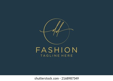 DD Feminine logo beauty monogram and elegant logo design, handwriting logo of initial signature, wedding, fashion, floral and botanical with creative template.