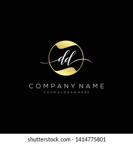 DD handwriting initial logo template vector.