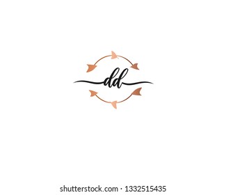 DD handwriting initial  logo vector
