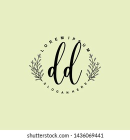 DD Initial beauty floral logo template