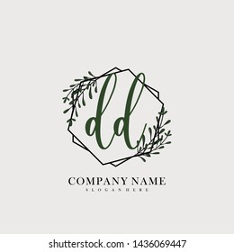 DD Initial beauty floral logo template