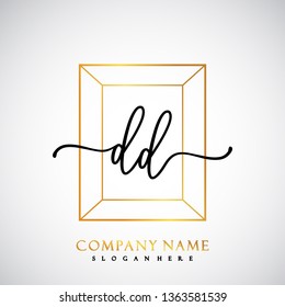 DD Initial Handwriting logo template vector