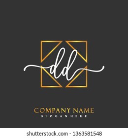 DD Initial Handwriting logo template vector
