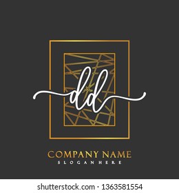 DD Initial Handwriting logo template vector