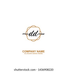 DD Initial handwriting logo template vector