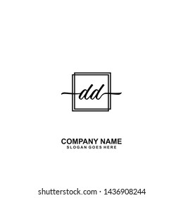 DD Initial handwriting logo template vector