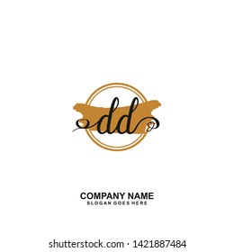 DD Initial handwriting logo vector