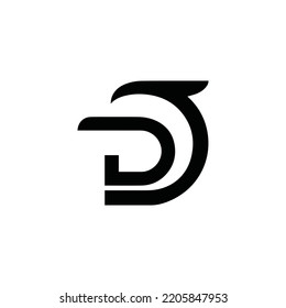 DD initial letter logo design template vector, DD creative logo inspiration, simple initial logo vector, Double D letter logo with interlocked accent.