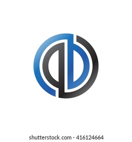 DD initial letters linked circle logo blue black