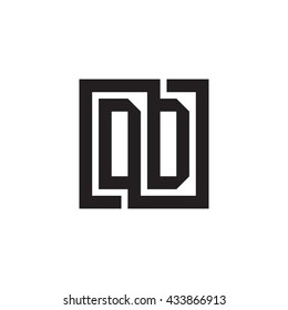 DD initial letters looping linked square monogram logo