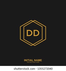 DD Initial logo letter with minimalist concept vector