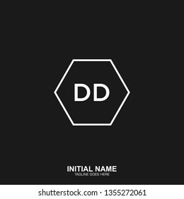 DD Initial logo letter with minimalist concept vector