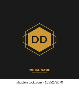 DD Initial logo letter with minimalist concept vector