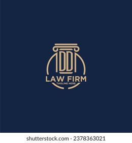 DD initial monogram for law firm with creative circle line