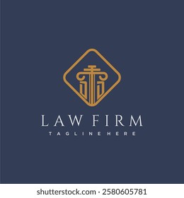 DD initial monogram logo for lawfirm with pillar in creative square design