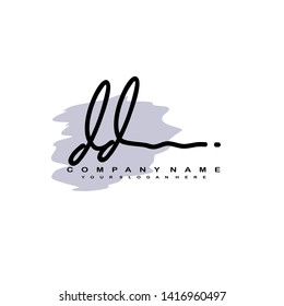 DD initial signature logo. handwriting logo template vector,