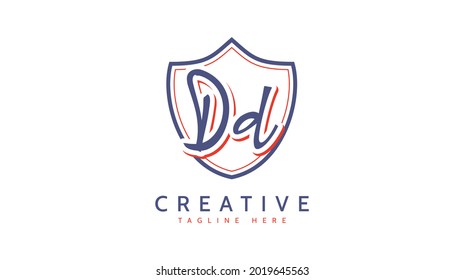 DD Initials, handwriting logo vector