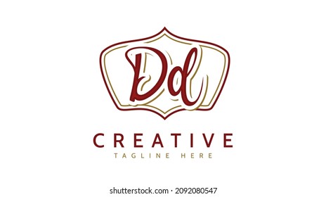 Dd Initials, handwriting logo vector
