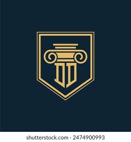 DD Initials Law Firm Logo Lawyer logo with creative law element