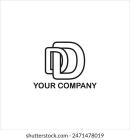 DD initials line logo in black and white