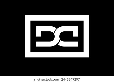 DD initials logo black simple line vector template