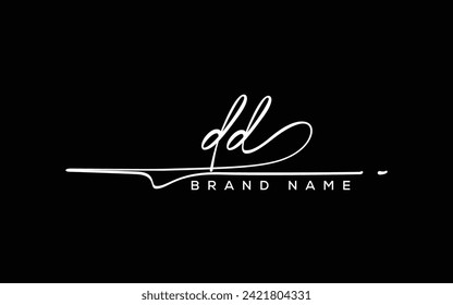 DD letter beauty handwriting vector logo. 