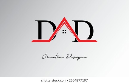 DD Letter House Logo – Monograma inmobiliario creativo con el icono del techo y la forma del hogar para la propiedad, la arquitectura y la marca moderna
