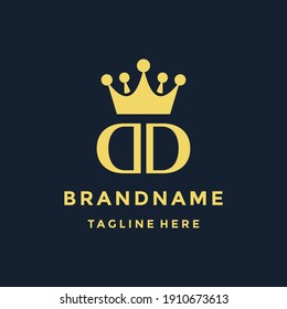 DD Letter Initial with Royal Template.elegant with crown logo vector  Creative Lettering Logo Vector Illustration.