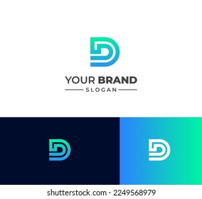 Elementos de plantilla de diseño de logotipo de letra DD. Logo de la letra digital abstracta moderna. Ilustración vectorial. Logo de D.