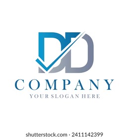 Vector de plantilla de diseño de logotipo DD. Concepto del logo DD de la carta original creativa.