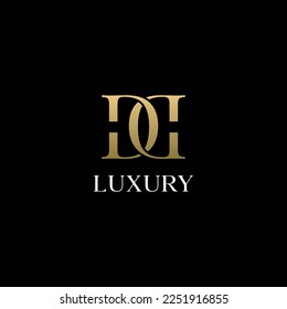 DD Letter Logo. Gold Letter Design Vector with Golden Luxury Colors and Monogram Design.