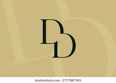 Diseño de icono de logotipo de letra DD. Monograma de las iniciales de lujo de estilo clásico.