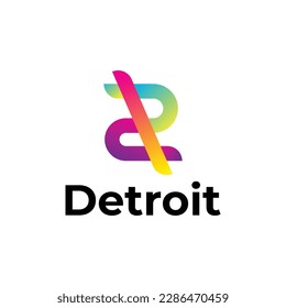 DD letter modern 3d logo design