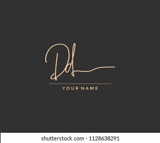 DD Letter Script Calligraphy Signature Logo