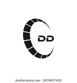 DD logo. D D design. White DD letter. DD, D D letter logo design. Initial letter DD linked circle uppercase monogram logo.
