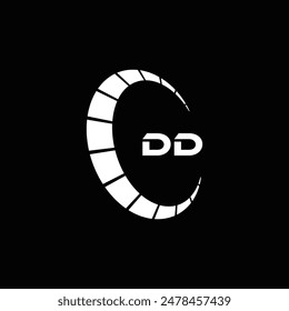 DD logo. D D design. White DD letter. DD, D D letter logo design. Initial letter DD linked circle uppercase monogram logo.
