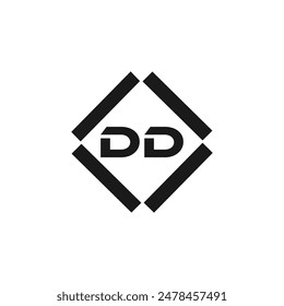 DD logo. D D design. White DD letter. DD, D D letter logo design. Initial letter DD linked circle uppercase monogram logo.