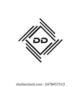 DD logo. D D design. White DD letter. DD, D D letter logo design. Initial letter DD linked circle uppercase monogram logo.