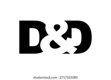 DD logo design in bold style. Black white identity symbol. Modern typography emblem. Corporate branding icon. Minimal business template.