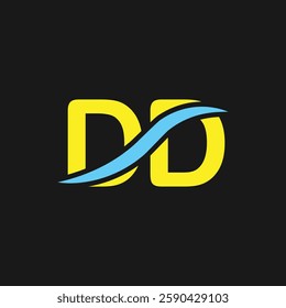 DD logo design. Trendy awesome artistic DD initial based Alphabet icon logo.