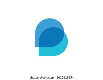 DD logo icon blue color design template 