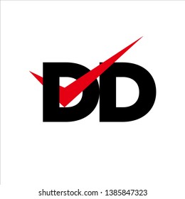 DD Logo Modern of Letter Tick Red Initial Capital Designs Template