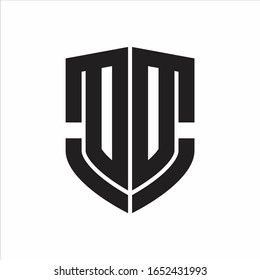 DD Logo monogram with emblem shield shape design isolated on white background