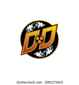 DD Logo Monogram Gaming with Gas Shape designs template vector icon modern
