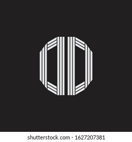 DD Logo monogram with outline style linked isolated on black background