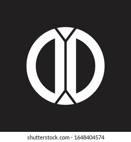 DD Logo monogram with piece circle ribbon style