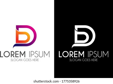 dd logo vector template with gradients colours